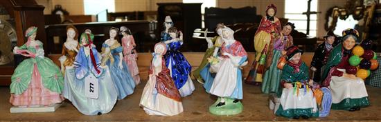 Fifteen Royal Doulton figures